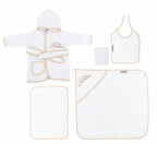 Sema Baby 5 Parça Bebek Bornoz Seti - Ekru