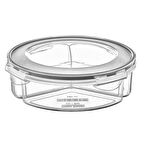 BUFFER® 3 Bölmeli Sızdırmaz Contalı Kilitli Kapaklı 1,35 Litre yuvarlak Erzak Saklama Kabı LC-500