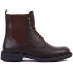 Sail Laker's Küt Burun Orta Topuk Bağcıklı Soğuk Havaya Dayanıklı Günlük Kahverengi Klasik Bot Deri