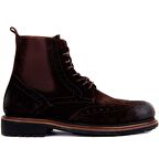 Sail Laker's Küt Burun Orta Topuk Bağcıklı Soğuk Havaya Dayanıklı Günlük Kahverengi Klasik Bot Süet