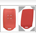  Dacia Duster Sandero Stepway Silikon Anahtar Kılıfı Kırmızı Renk (Arkası Kapalıdır)