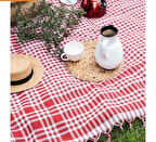 Çok Amaçlı Sofra Bezi & Piknik Örtüsü & Masa Örtüsü Ekose Pötikare Desenli