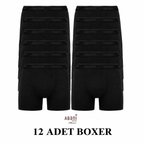 Abani Classic 12 Adet Erkek Boxer Şort Paçalı Ekonomik Paket Pamuk Likralı Konforlu 