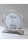 Pleksi Isimlik Masa Üstü Gümüş Pleksi Isimlik Söz Nişan Düğün Masaüstü Isimlik Hediyelik