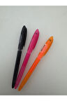 Roller Kalem Signo Gelstick Jel Bilye Uç 0.7 MM Siyah Pembe Turuncu (3 Adet)
