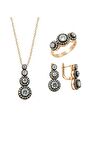 Tria elmas montürlü rose üçlü set