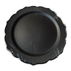 Parti Davet Piknik Doğum Günü Sert Plastik Mika Tabak - Siyah - 18 Cm. - 6'lı Paket