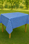 Masa Örtüsü &amp; Piknik Örtsü -Raşel Kumaş 120 cm X 160 cm -Kare Desenli
