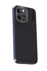 İphone 15 Kılıf Aramid 600D Kevlar Karbon Fiber Magsafe Kapak - Lacivert