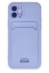 İphone 12 Kılıf Kelvin Kartvizitli Silikon - Lila