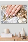 Tekli Yatay Kanvas Tablo, Kuaför, Güzellik Salonu, Nail Art, Dekoratif Kanvas Duvar Tablosu