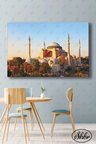 Tekli Yatay Dekoratif Kanvas Tablo Salon Yatak Odası Ofis Ayasofya Cami