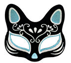 Siyah Süet Gümüş Simli Kedi Maskesi