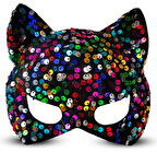 Siyah Kadife Payetli Parti Maskesi