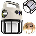 Ch-22025 Çift Işıklı Kamp Lambası El Feneri Özellikli (Gün Işığı - Beyaz)