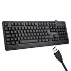 Spk6247B Usb 1.2 Metre Kablolu Klasik Siyah Numpadli Türkçe Q Klavye
