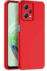 Newface Redmi Note 12 5G Kılıf Nano İçi Kadife Silikon - Kırmızı