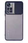 Redmi Note 11T Kılıf Palm Buzlu Kamera Sürgülü Silikon - Lacivert