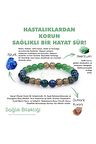 Sertifikalı Sağlık Ve Şifa Tılsım Bilekliği |dumanlı Kuvars - Aventurin - Azurit| Hediyelik Doğaltaş