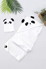 Kız Erkek Bebek Sevimli Panda Lüks Havlu Seti % 100 Pamuk Kumaş 0- 2 Yaş STL6961