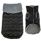 Gedyco Siyah Kapitone İçi Peluşlu Küçük Irk Köpek Yeleği