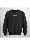 Brooklyn Baskılı Unisex Bisiklet Yaka Sweatshirt Kalın Kumaş 3 İplik