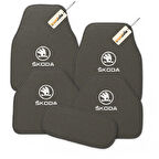 Gri Renk Skoda Halı Paspas Seti – Araca Özel Kesim, Dayanıklı ve Şık Oto Paspas Takımı