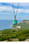 Doğaltaş Medusa Amazonit Taşı Kolye Kararmaz Zincirsiz