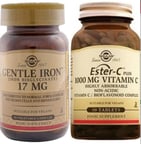 Solgar Gentle Iron 17 mg 90 Kapsül + Solgar Ester-C Plus 1000 mg 30 Tablet