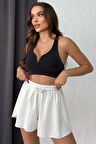 Lesa Wear Yüksel Bel Bol Kesim Etek Görünüm Taytlı Spor Şort