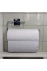 Krom Kaplama Rulo Havluluk Peçetelik Yapışkanlı Pratik Banyo Mutfak Askısı Kağıt Rulo Havluluk