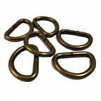 D Metal Halka, Çanta Sapı İçin D Halka 5 Adet Antik Kahve 2 cm
