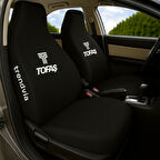 TOFAŞ Logolu Siyah Oto Koltuk Kılıfı Seti - Penye Kumaş Ön ve Arka Servis Tipi Kılıf