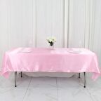Pembe Saten Masa Örtüsü 140 x 200