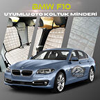 Bmw F10 Bej Renk Tay Tüyü Cepli & Terletmez Sırtlı Oto Koltuk Minder Seti - Koltuk Koruma Kılıfı (ÖN & ARKA TAM SET)