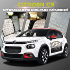 Citroen C3 Bej Renk Tay Tüyü Cepli & Terletmez Sırtlı Oto Koltuk Minder Seti - Koltuk Koruma Kılıfı (ÖN & ARKA TAM SET)