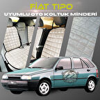Fiat Tipo Bej Renk Tay Tüyü Cepli & Terletmez Sırtlı Oto Koltuk Minder Seti - Koltuk Koruma Kılıfı (ÖN & ARKA TAM SET)