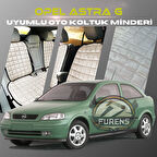 Opel Astra G Bej Renk Tay Tüyü Cepli & Terletmez Sırtlı Oto Koltuk Minder Seti - Koltuk Koruma Kılıfı (ÖN & ARKA TAM SET)