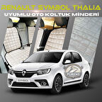 Symbol Thalia Bej Renk Tay Tüyü Cepli & Terletmez Sırtlı Oto Koltuk Minder Seti - Koltuk Koruma Kılıfı (ÖN & ARKA TAM SET)