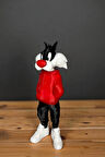 25 CM 3D baskı Sylvester figürü, Looney Tunes figür, çizgi film figürü