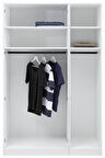 Tdesıgno Sezin Açık Giyinme Dolabı - Çok Amaçlı Dolap - Gardırop 120 Cm Beyaz