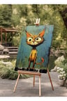 Kanvas Tablo Şaşkın Turuncu Kedi Dekoratif Kanvas Tablo 70 X 100