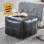 Tako %100 Hakiki Deri Puf - 45x45x45 cm