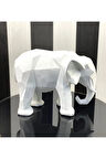 DEKORATİF KÜBİK BEYAZ FİL 