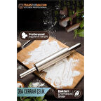 Çelik Merdane - Profesyonel Hamur Açma Merdanesi - 304 Paslanmaz Çelik Mutfak Merdanesi