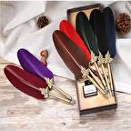 Mürekkepli Divit Kalem Ve Deri Defter