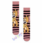 Jerry Desenli Çizgili Renkli Kolej Çorap