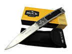 Buck Knives BK-001BRV Kamp Çakı 23 cm - Metal İşlemeli Sap, Kılıflı