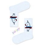 Unicorn Desenli Beyaz Kolej Çorap