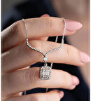 925 Ayar Gümüş Baget Taşlı Kolye